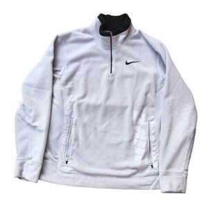 RARE Nike Fleece Half Zip Sweater Gray/Black Large